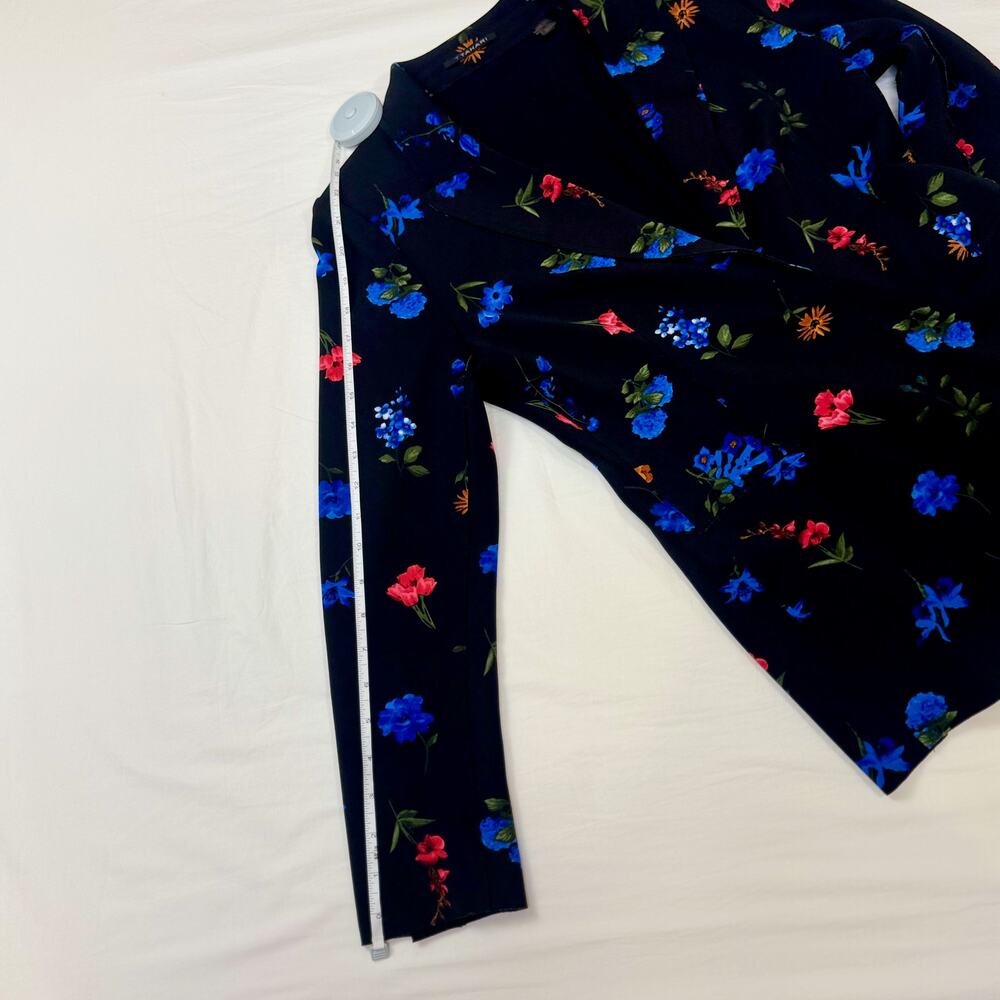 Tahari Floral Blazer Jacket Women’s 4 Black Floral Career Office Siren Botanical - Picture 7 of 16
